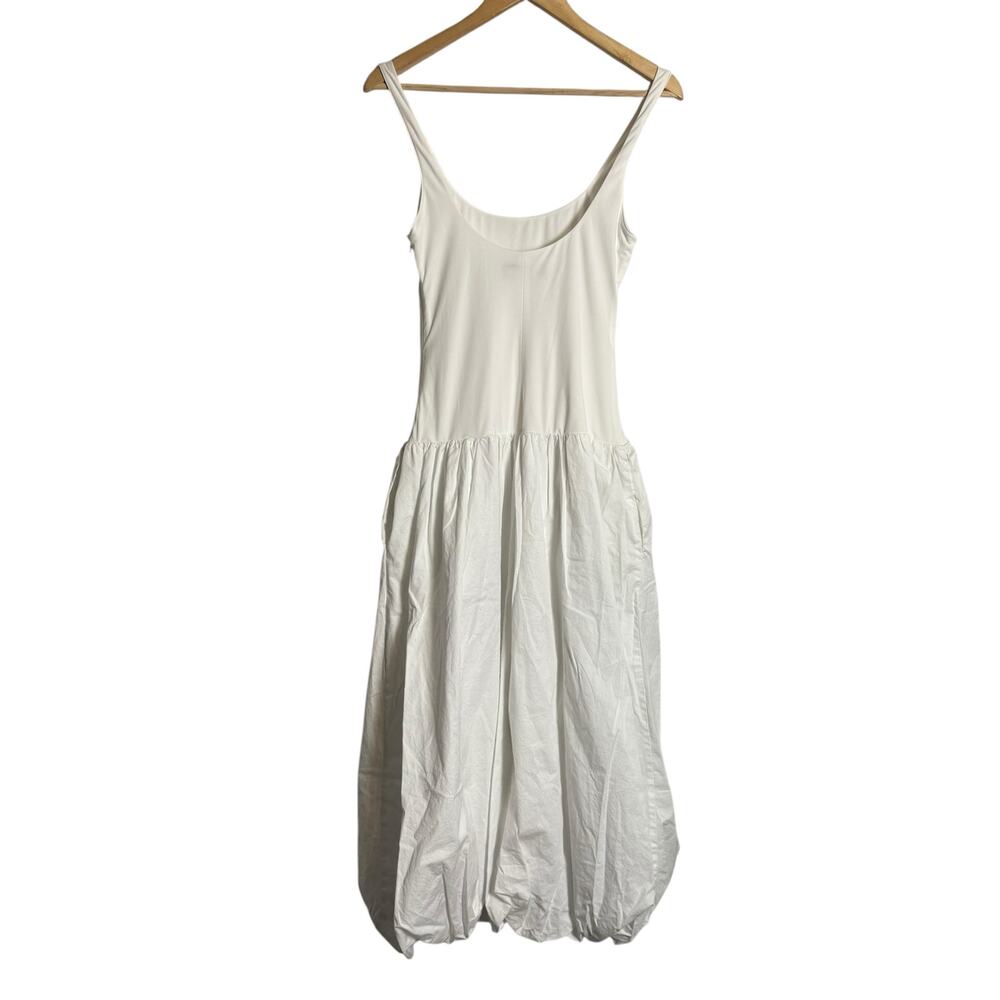Zara White Midi Bubble Hem Dress - Picture 9 of 11
